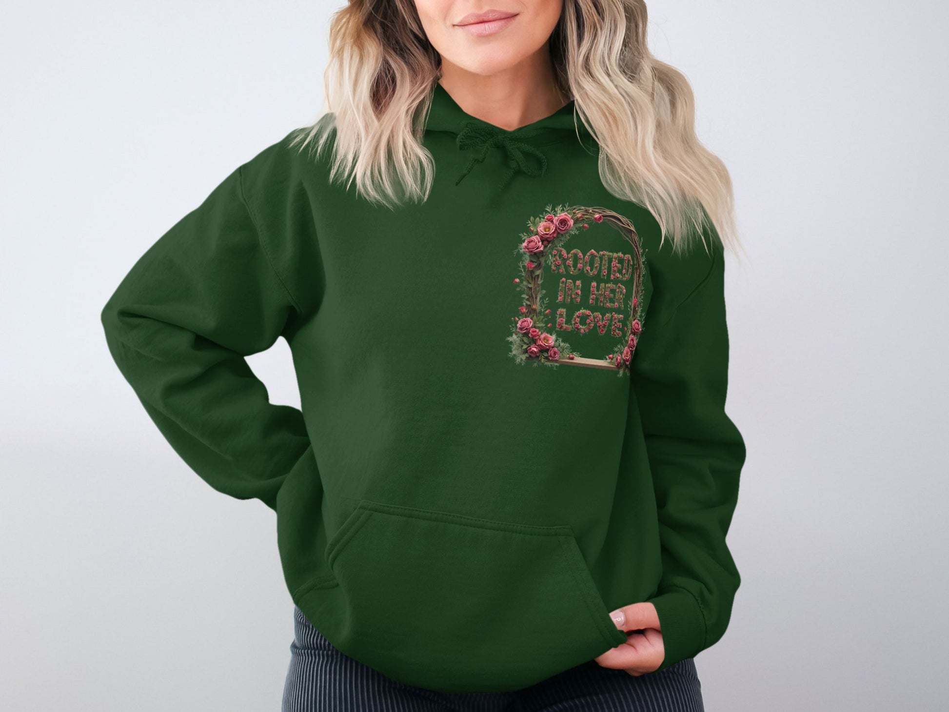 Rooted in Her Love Floral Design Hoodie product