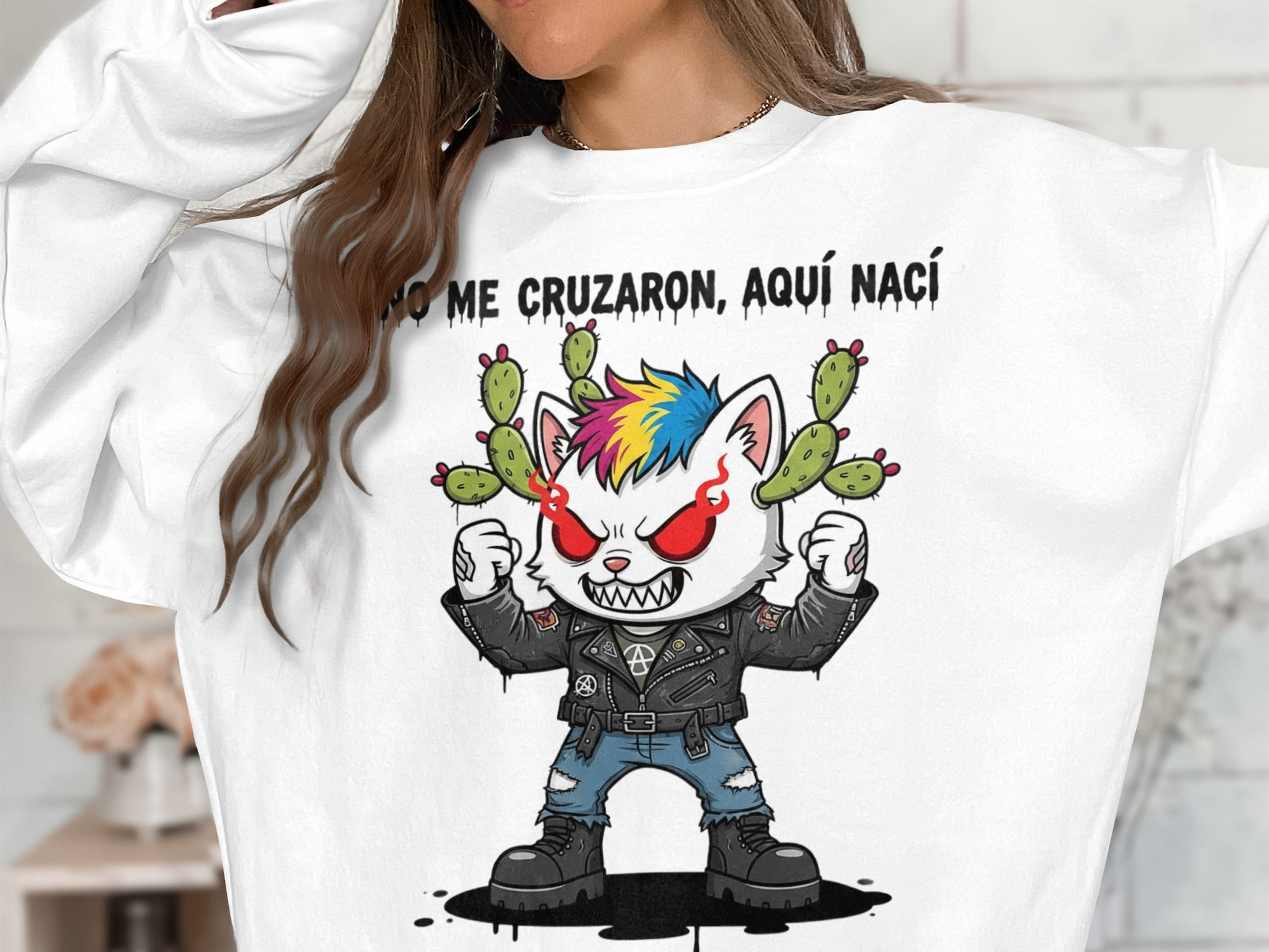 Funny Cat Character with Cactus Sweatshirt product