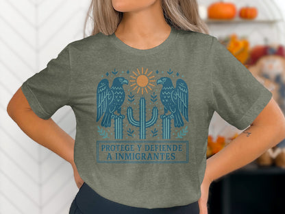 Protege y Defiende a Inmigrantes Eagle Design T-Shirts