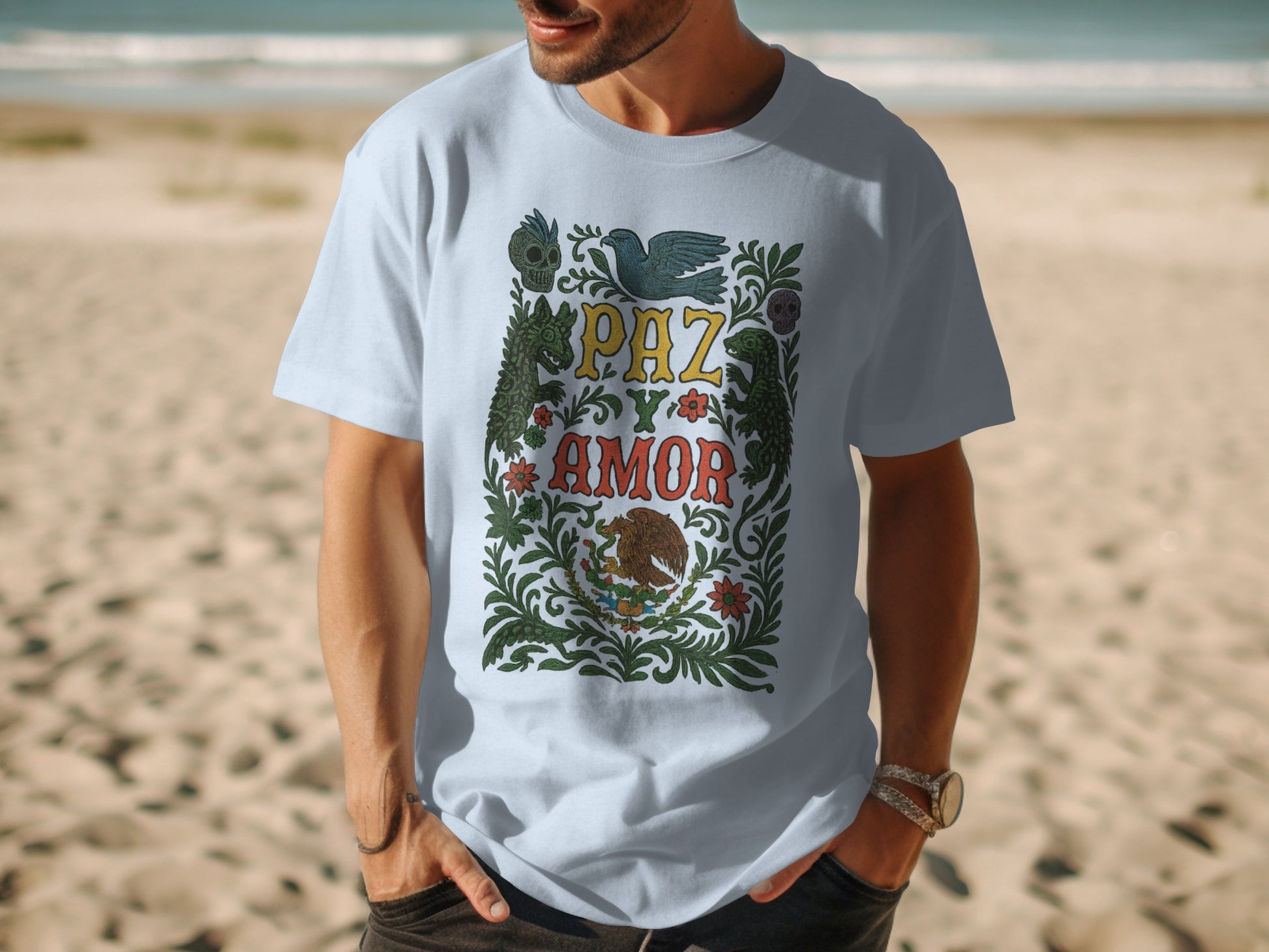 Peace and Love Graphic White T-shirt product