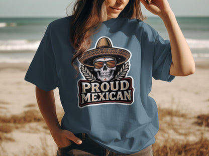 Proud Mexican Skull with Sombrero Graphic product type