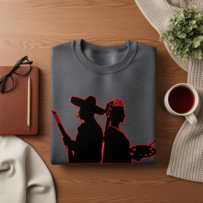 Unique Artistic Couple Design Sweater for Stylish Wear