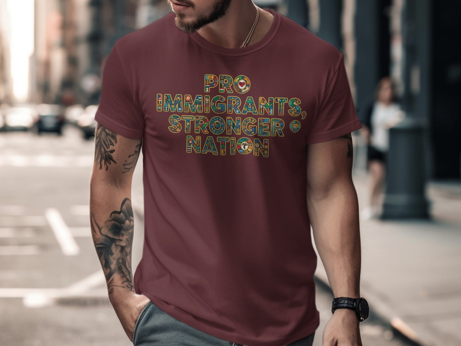 Pro Immigrants Stronger Nation Inspirational T-Shirt