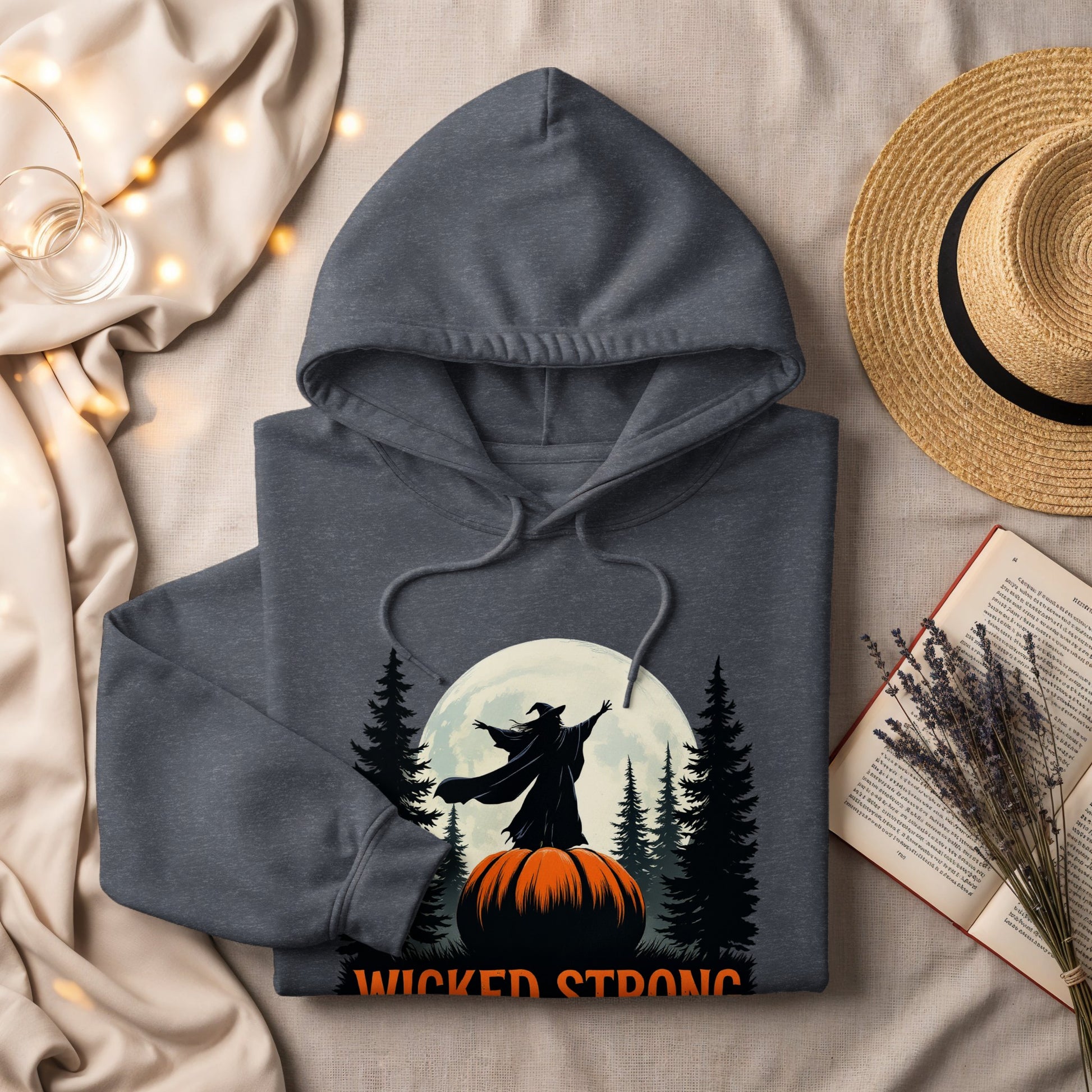 Wicked Strong Halloween Witch on Pumpkin Hoodie product