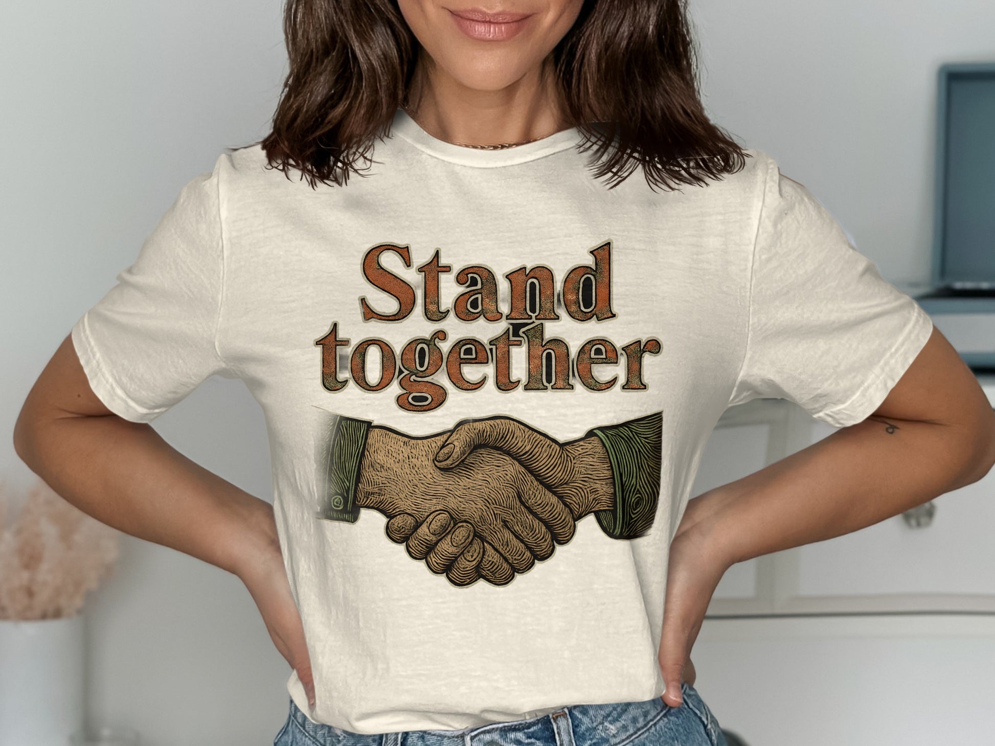Stand Together Handshake Graphic T-Shirt Product
