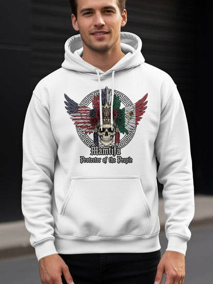 Protect Your People Aztec Winged Skull Hooded product