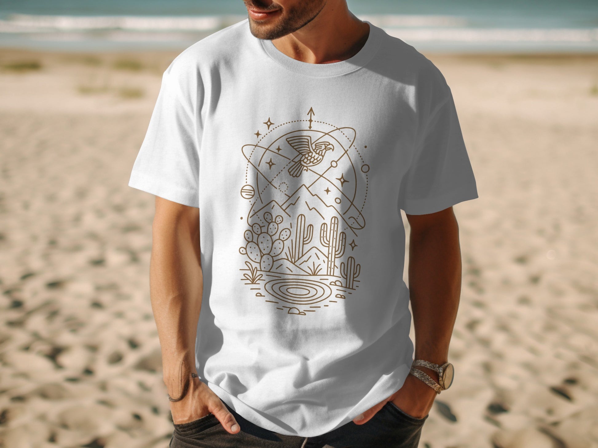 Cosmic Desert Scene T-shirt for a unique product type