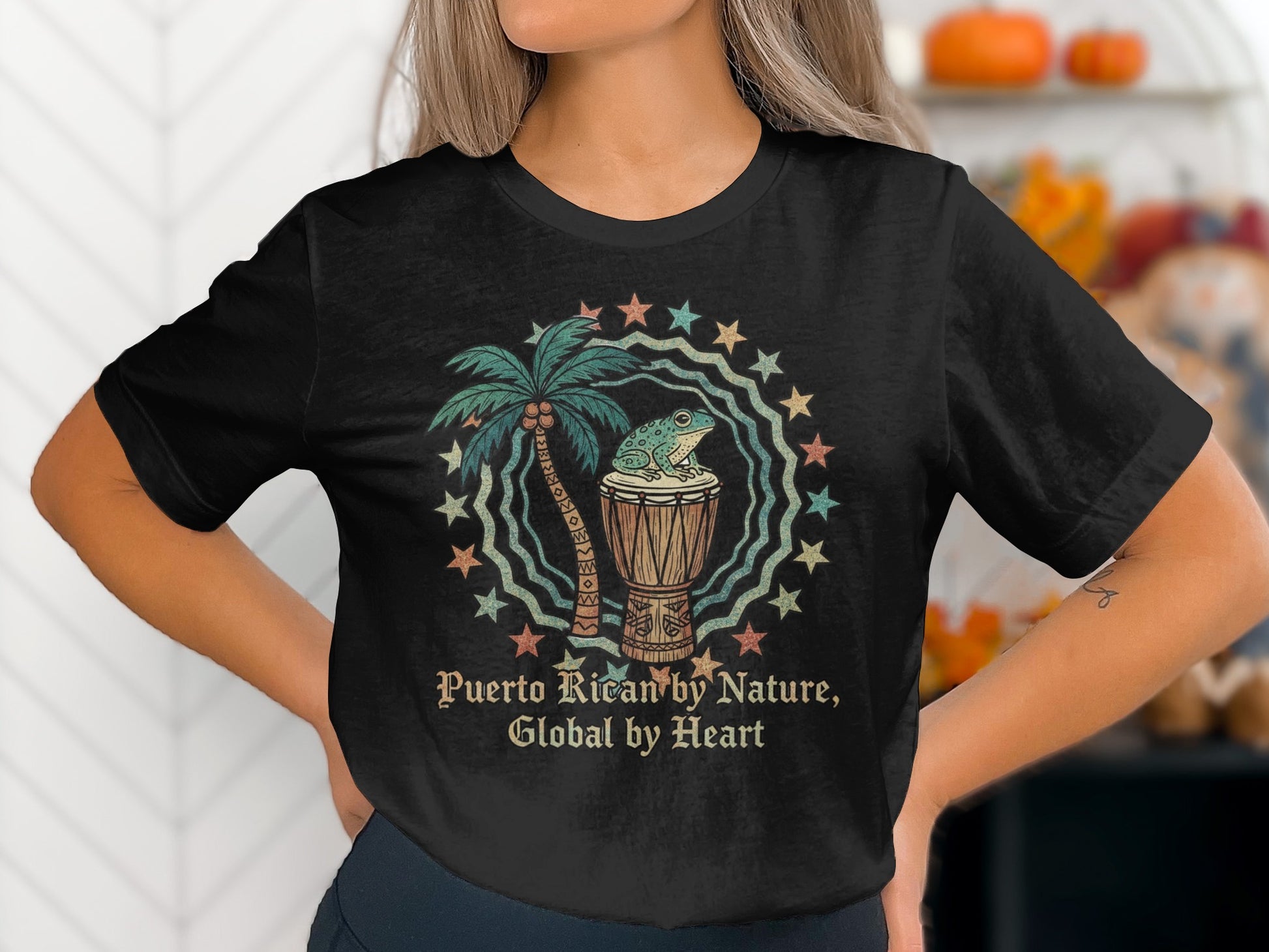 Puerto Rican by Nature Global by Heart Inspirational Tee
