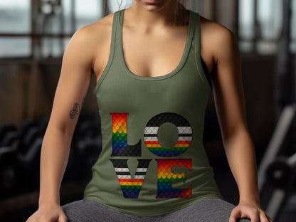 LOVE Multicolor Graphic Racerback Tank Top product