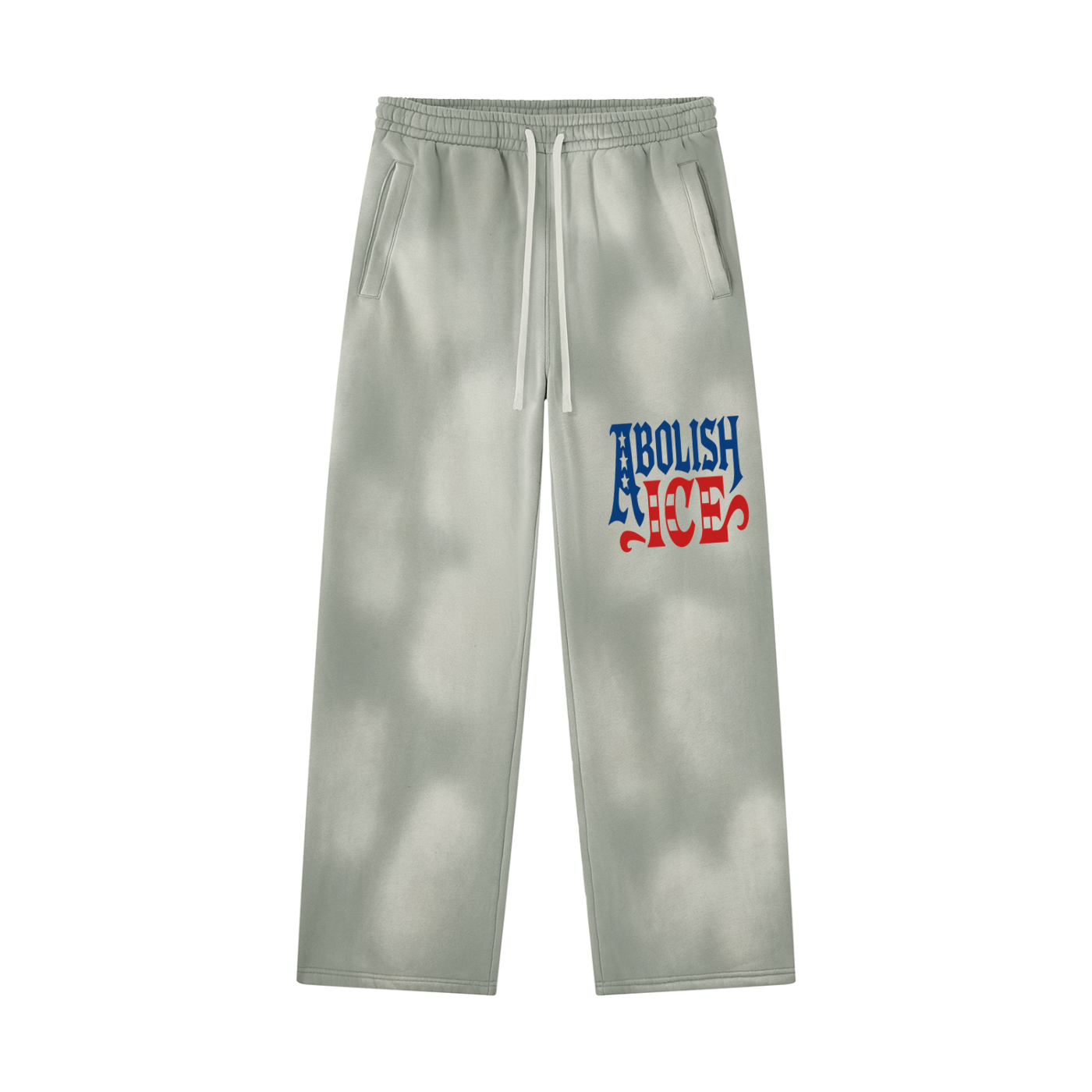 Abolish Ice Unisex Sunfade Wide Leg Fleece Sweatpants