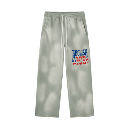 Abolish Ice Unisex Sunfade Wide Leg Fleece Sweatpants