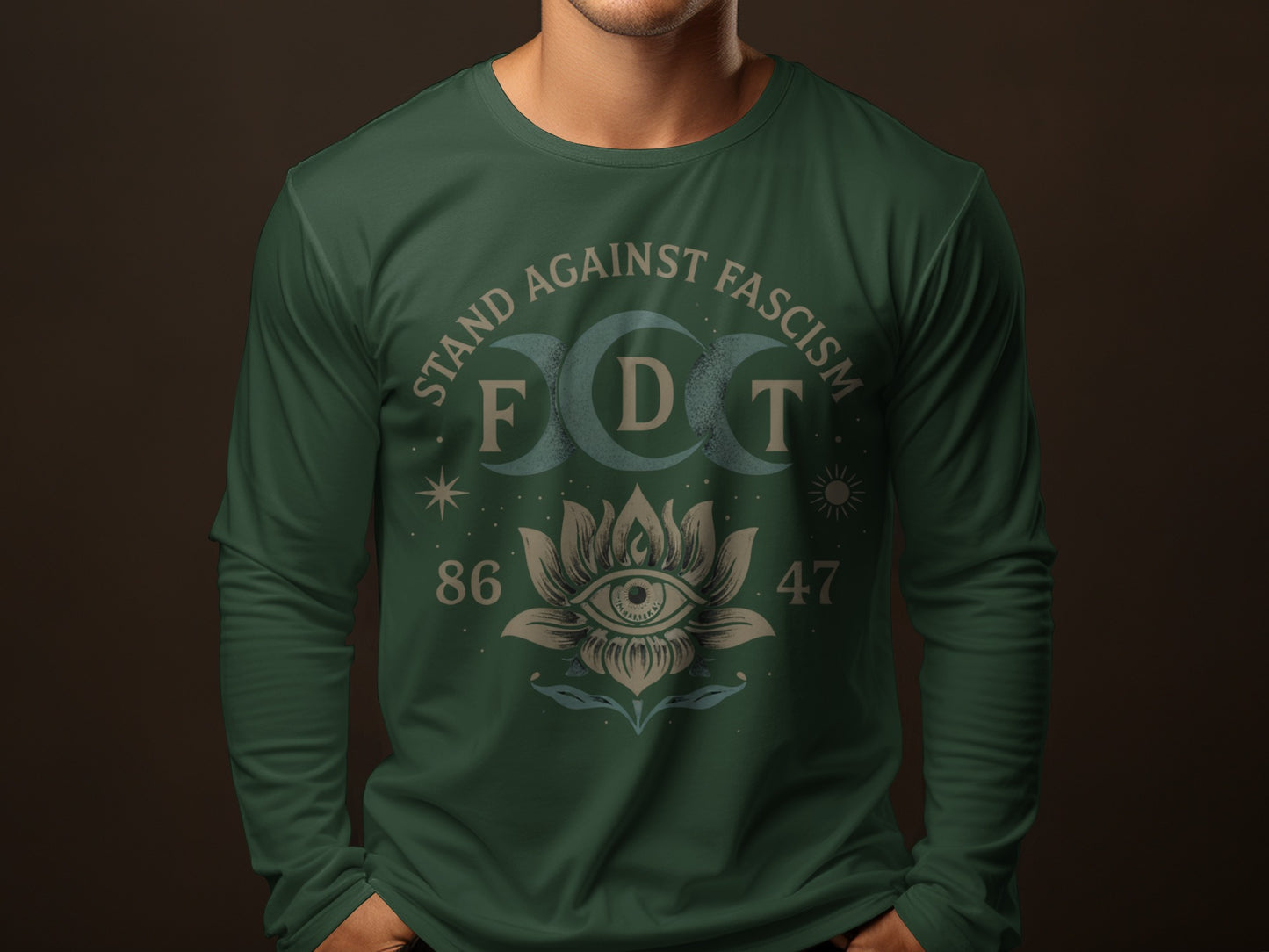 Stand Against Fascism Eye Design Long Sleeve Shirt