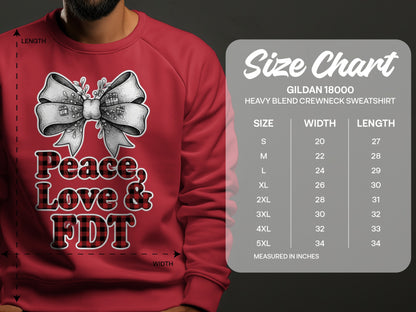 Peace Love & FDT Heavy Blend Crewneck Sweatshirt