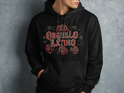 Orgullo Latino hoodie with floral design product type
