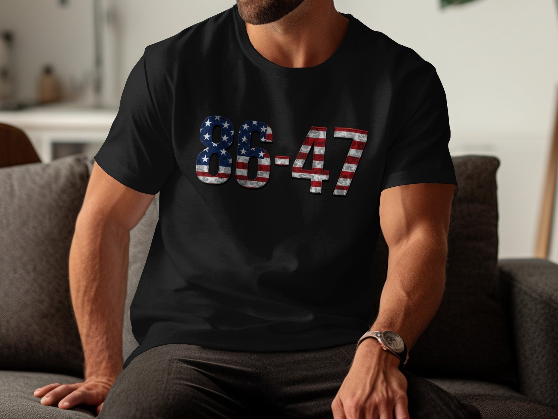 American Flag Numbers 86 47 Graphic T Shirt product type
