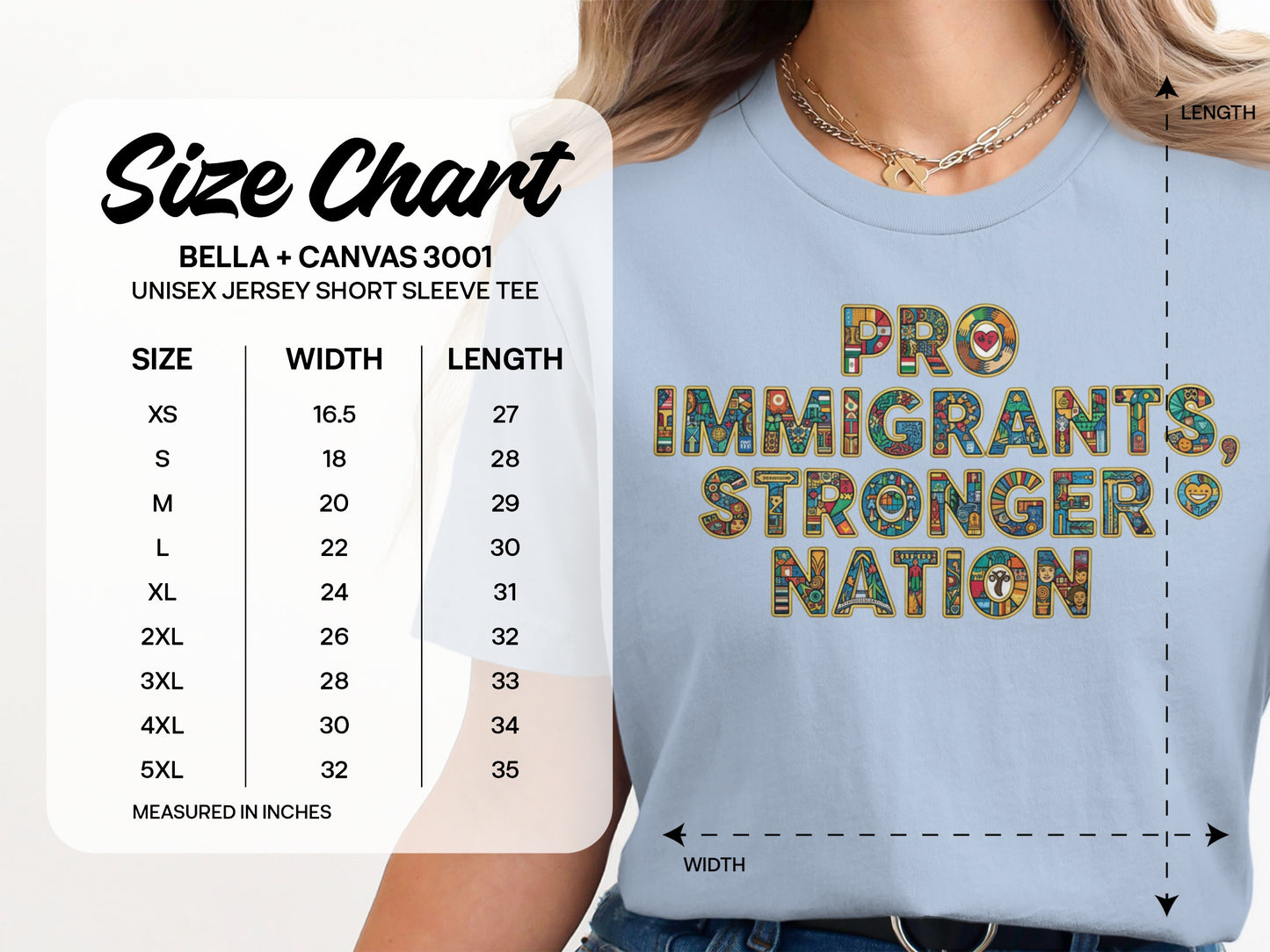 Pro Immigrants Stronger Nation short sleeve tee