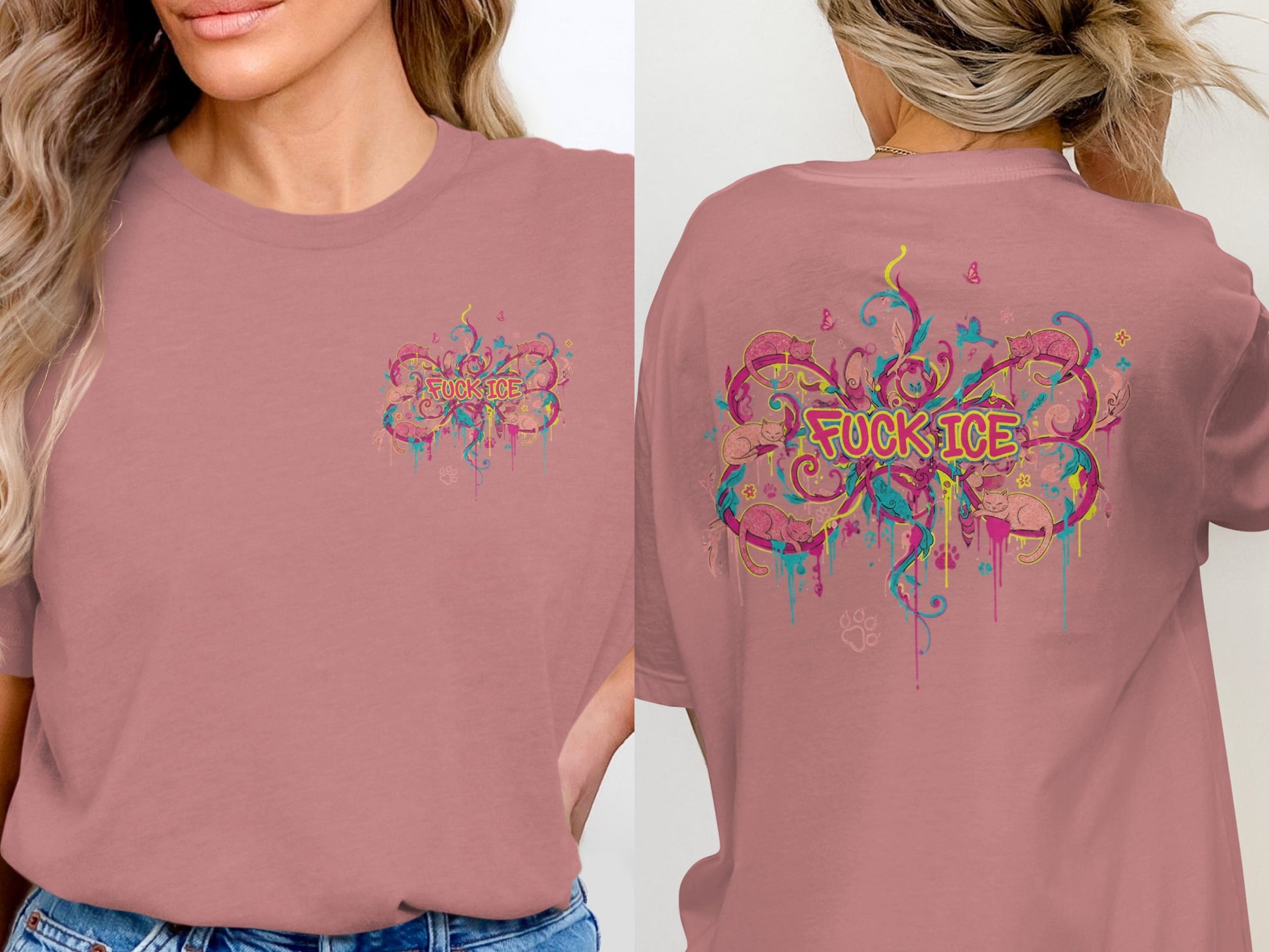 Colorful Fuck Ice Design Graphic T-Shirt