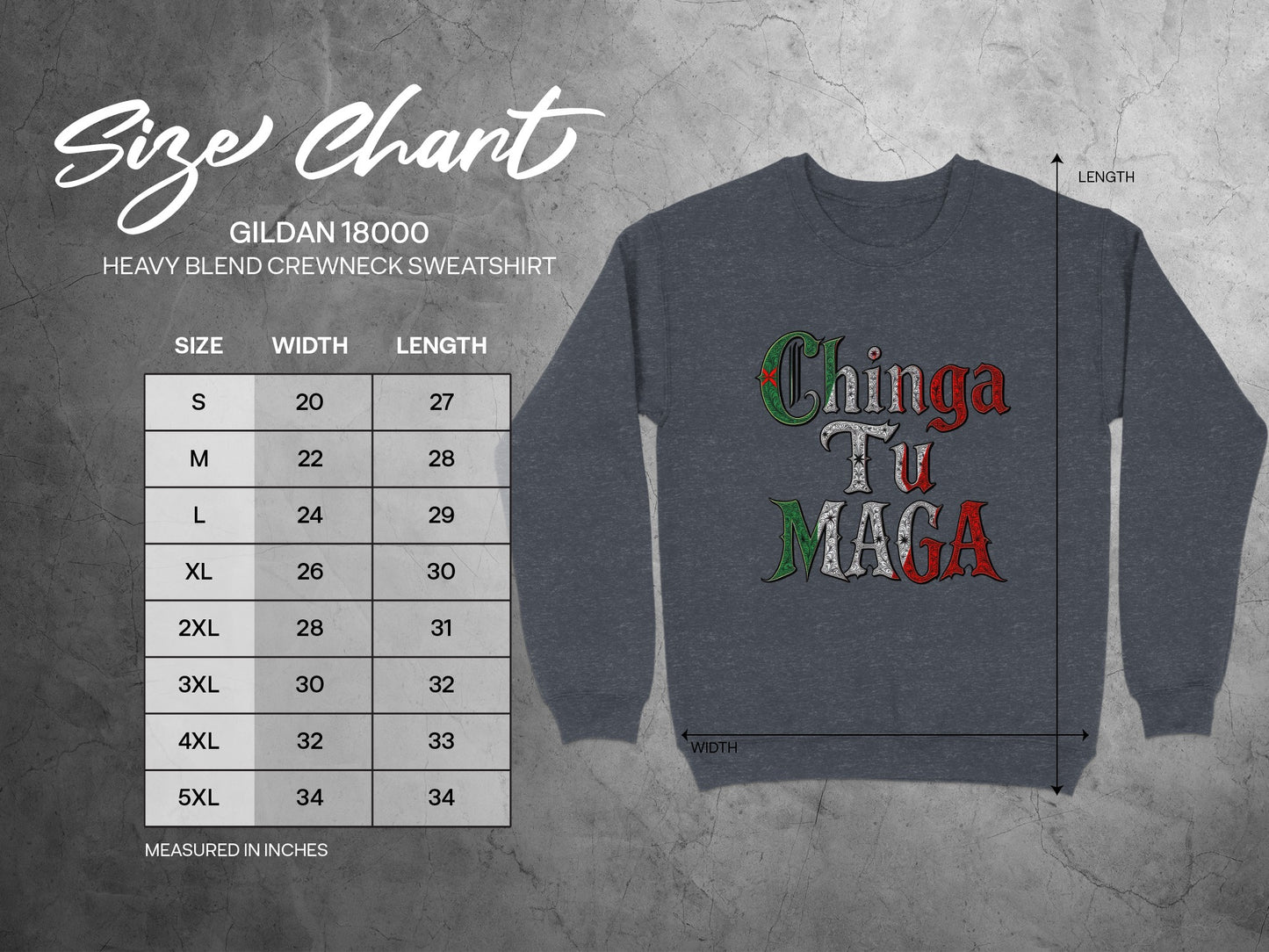 Chinga Tu Maga Graphic Heavy Blend Crewneck Sweatshirt product type