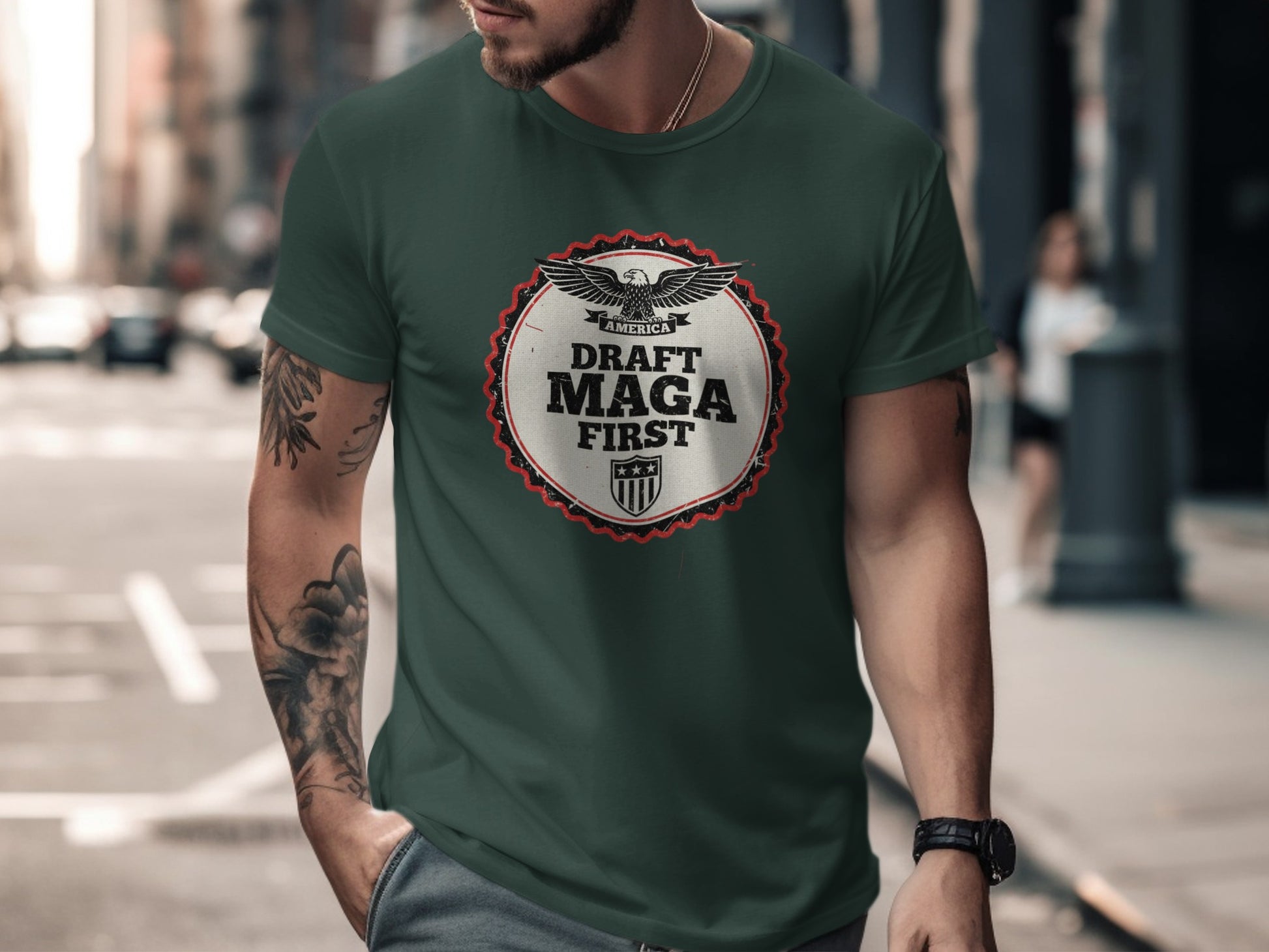 Draft Maga First America Eagle Graphic T-shirt