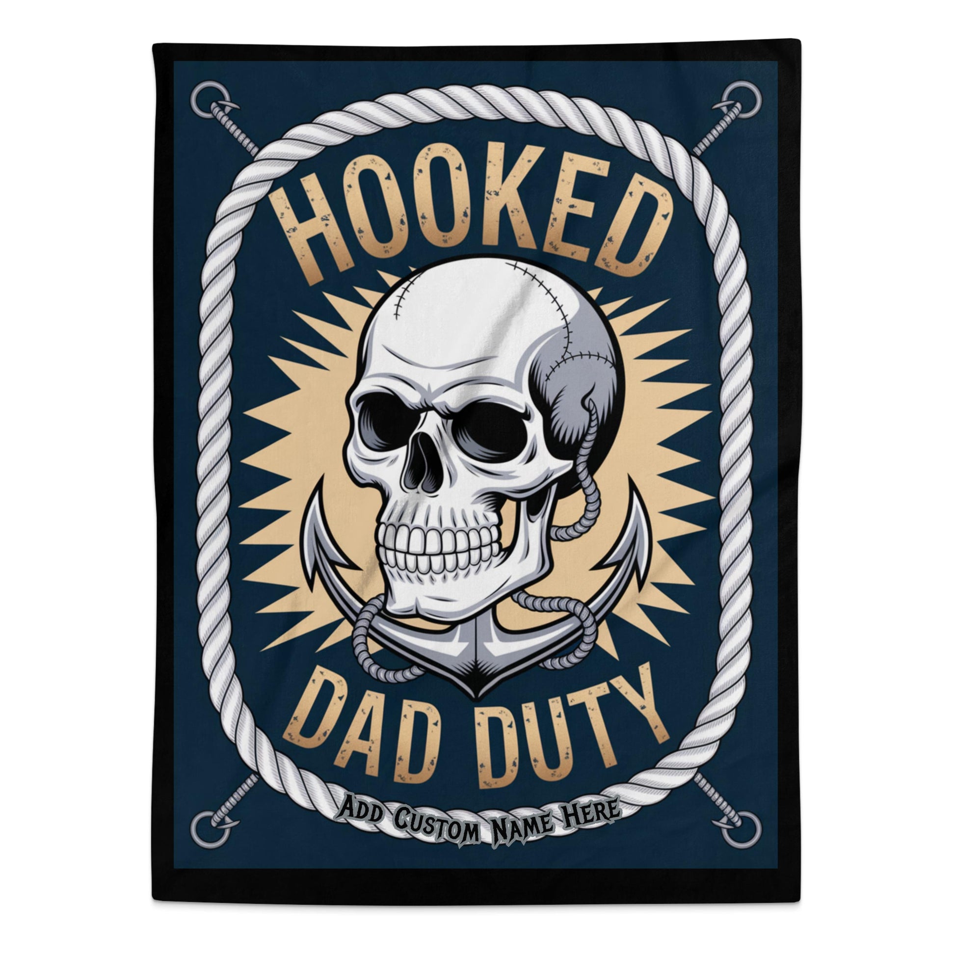 Hooked Dad Duty Skull and Anchor Graphic Blanket product type