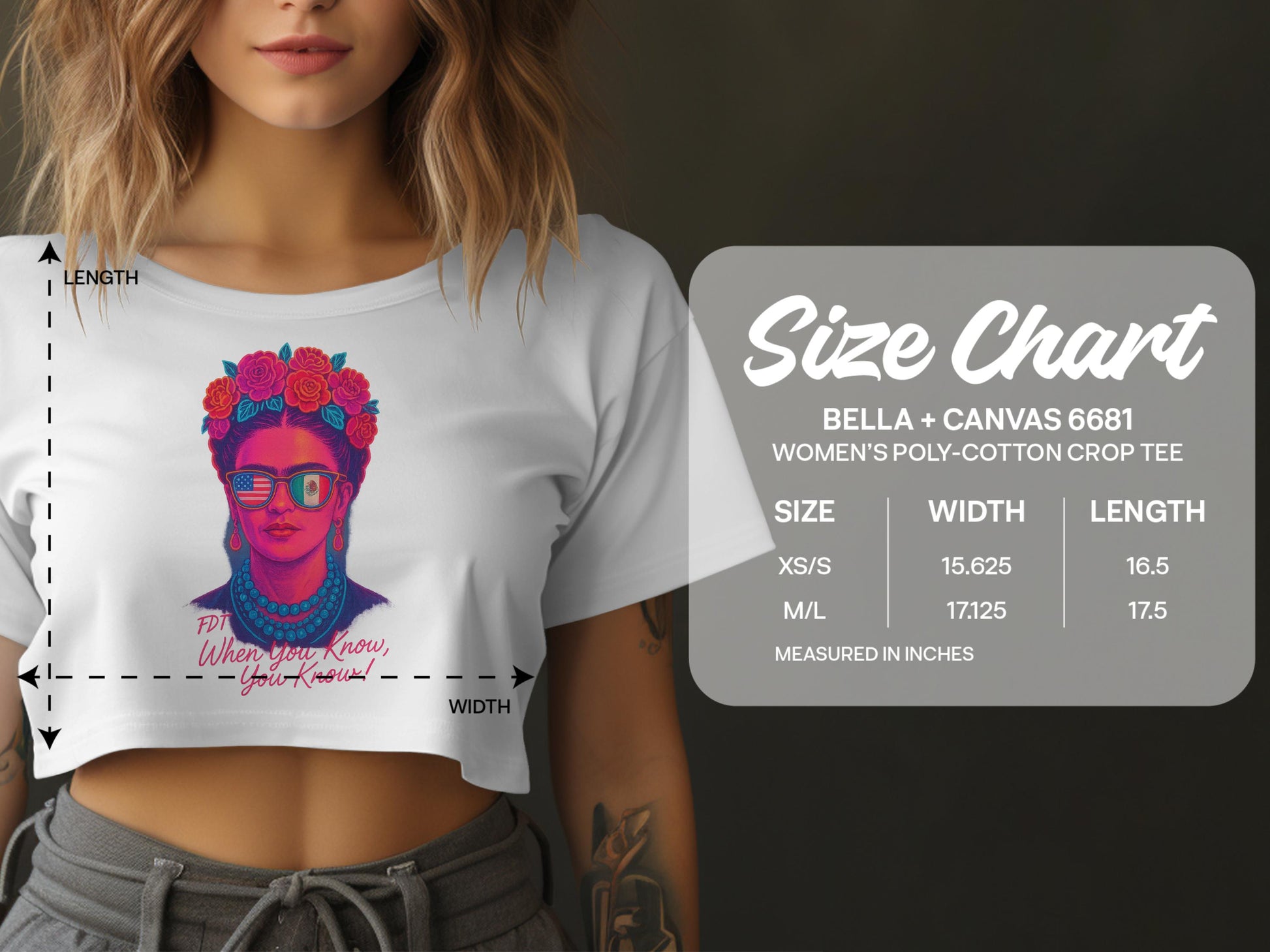 Frida Printed Women's Poly-Cotton Crop Tee product