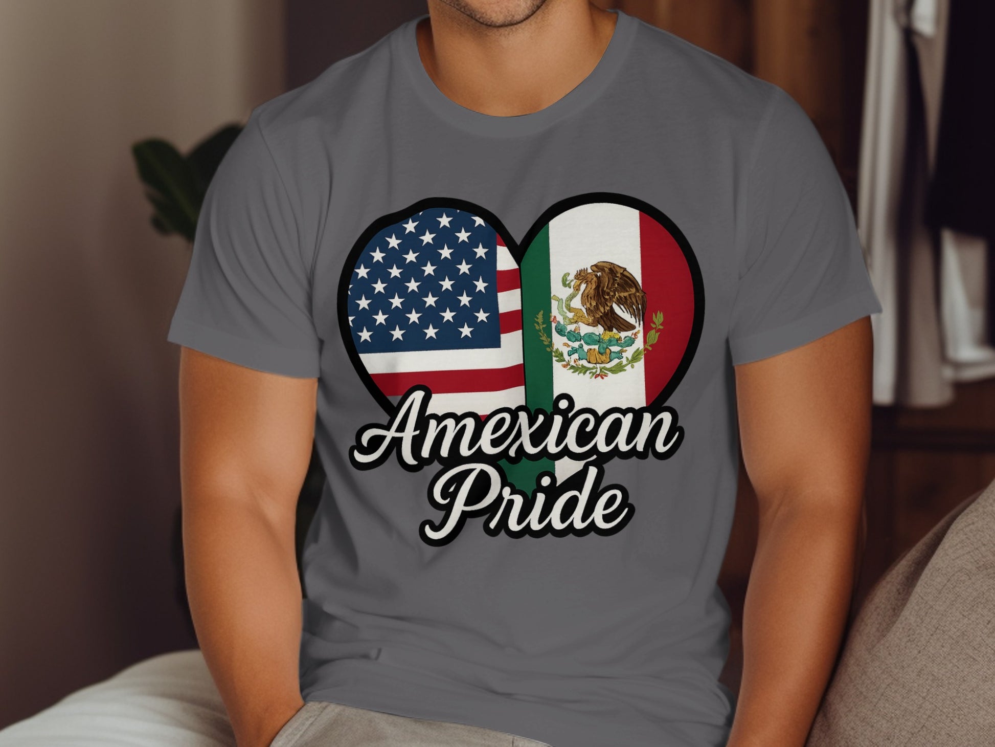 Amexican Pride Heart Design Graphic T-shirt product