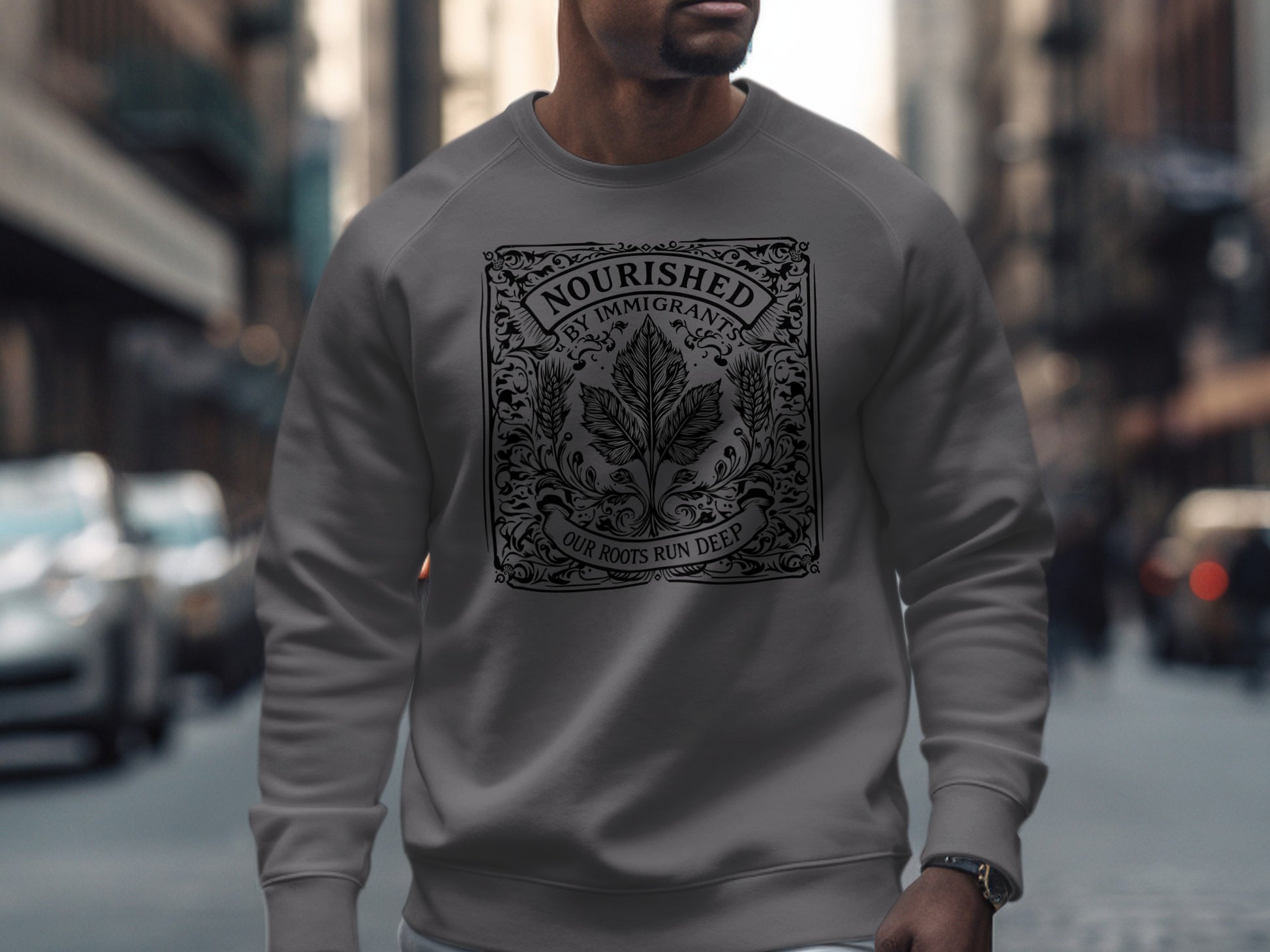 Nourished By Immigrants Our Roots Run Deep Sweatshirt