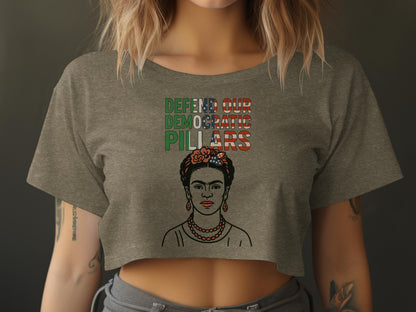 Defend Our Democratic Pillars Statement Crop top