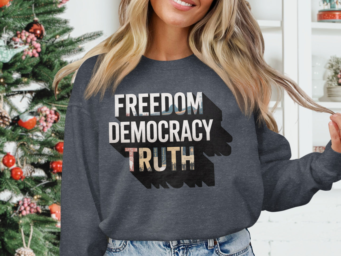 Freedom Democracy Truth Graphic Sweatshirt product type