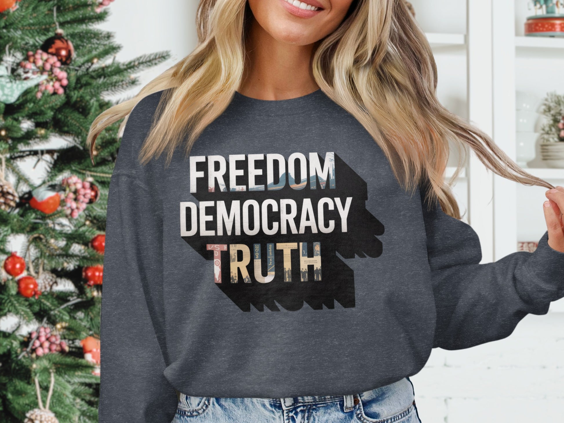Freedom Democracy Truth Graphic Sweatshirt product type