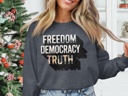 Freedom Democracy Truth Graphic Sweatshirt product type