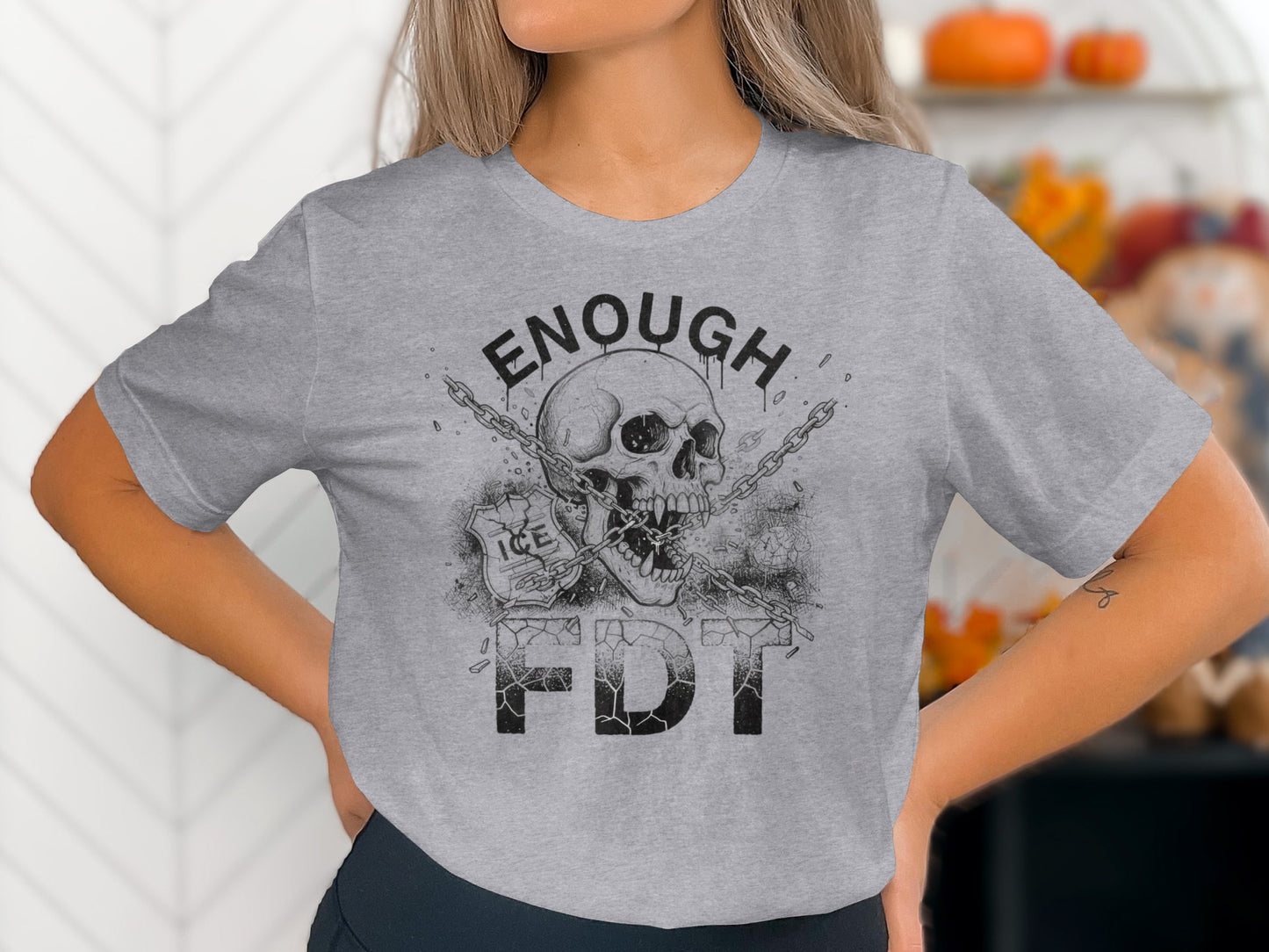 Enough FDT Graphic Skull Design Tee Shirt