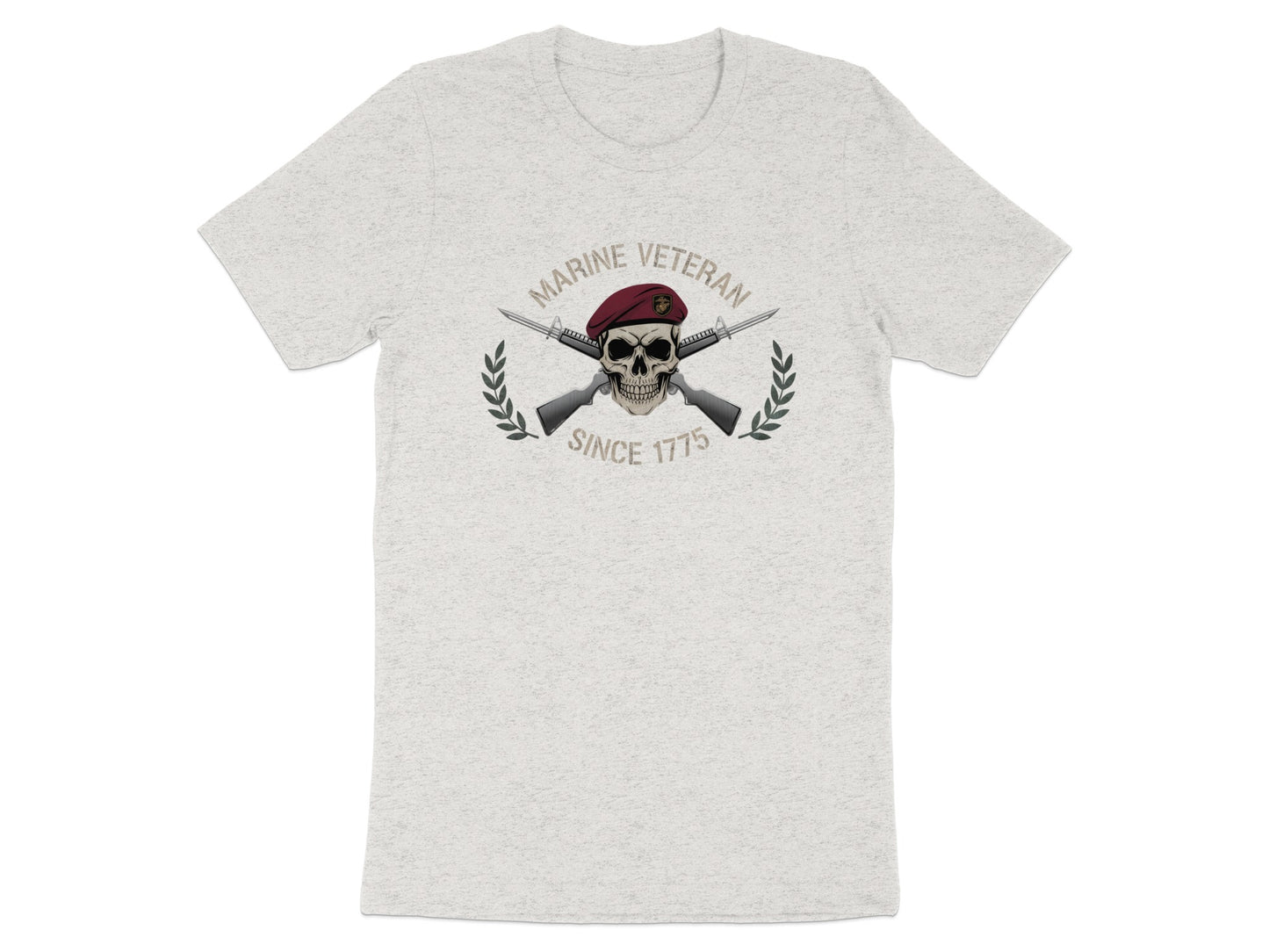 Marine Veteran Since 1775 Skull Graphic Tee Shirt