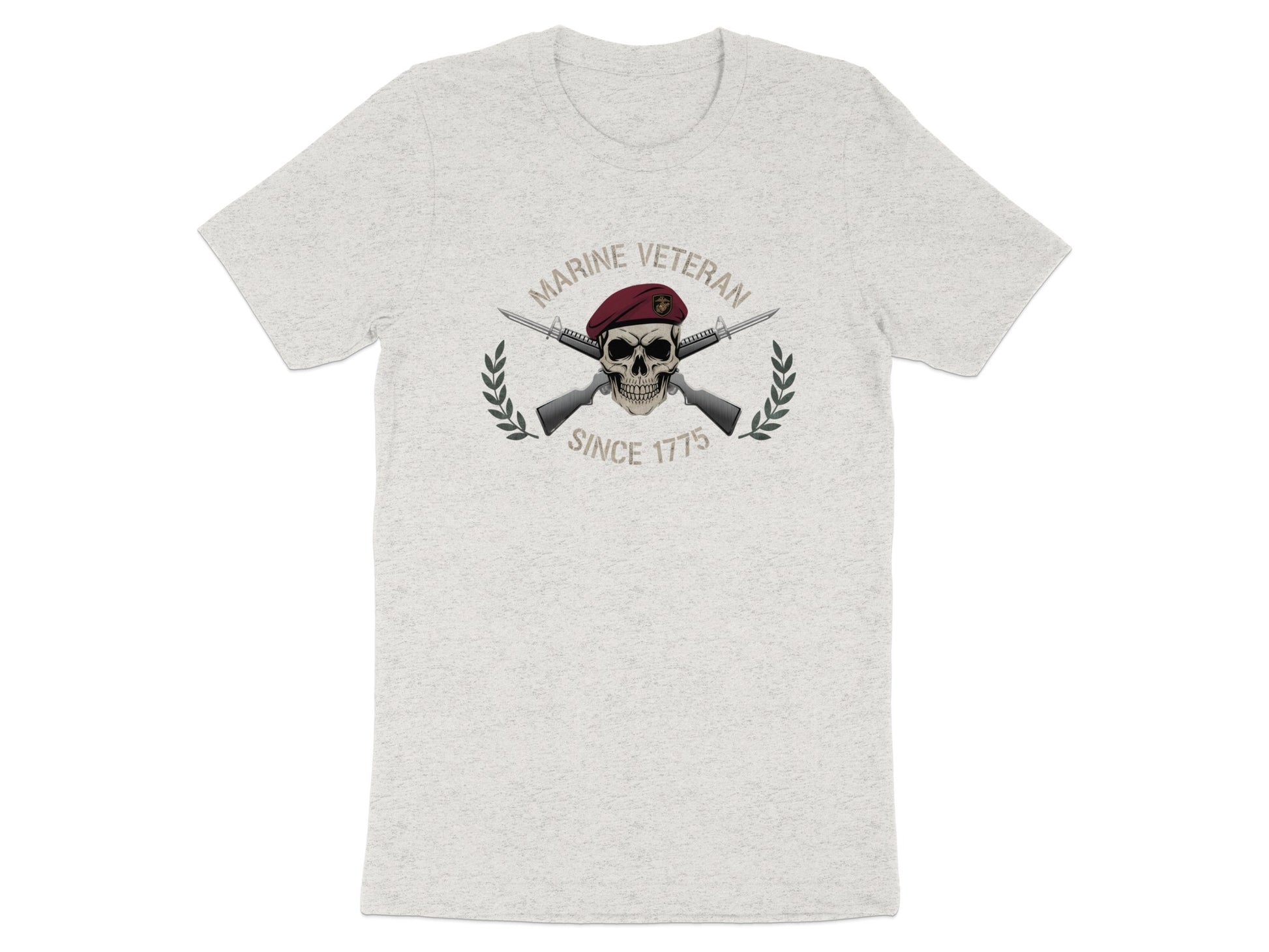Marine Veteran Since 1775 Skull Graphic Tee Shirt