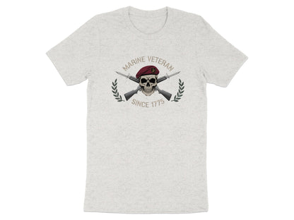 Marine Veteran Since 1775 Skull Graphic Tee Shirt