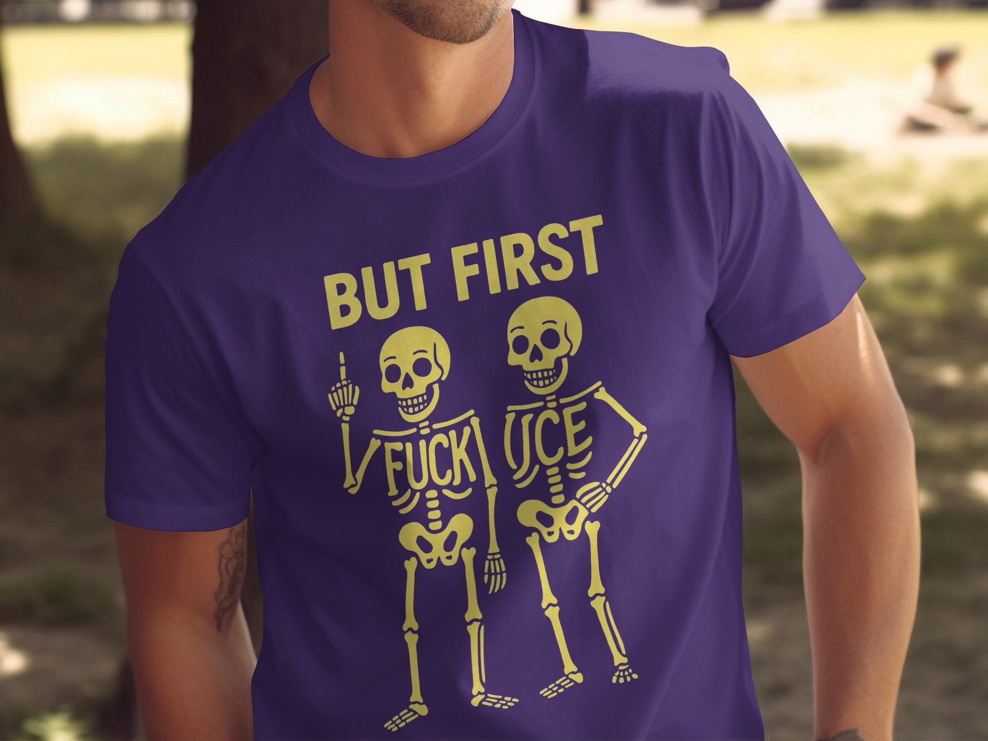 Bold Statement Skeleton Design Purple Shirt product type