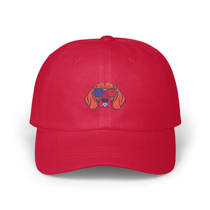 Cool Red Cap with Dog Wearing Sunglasses Hat product type