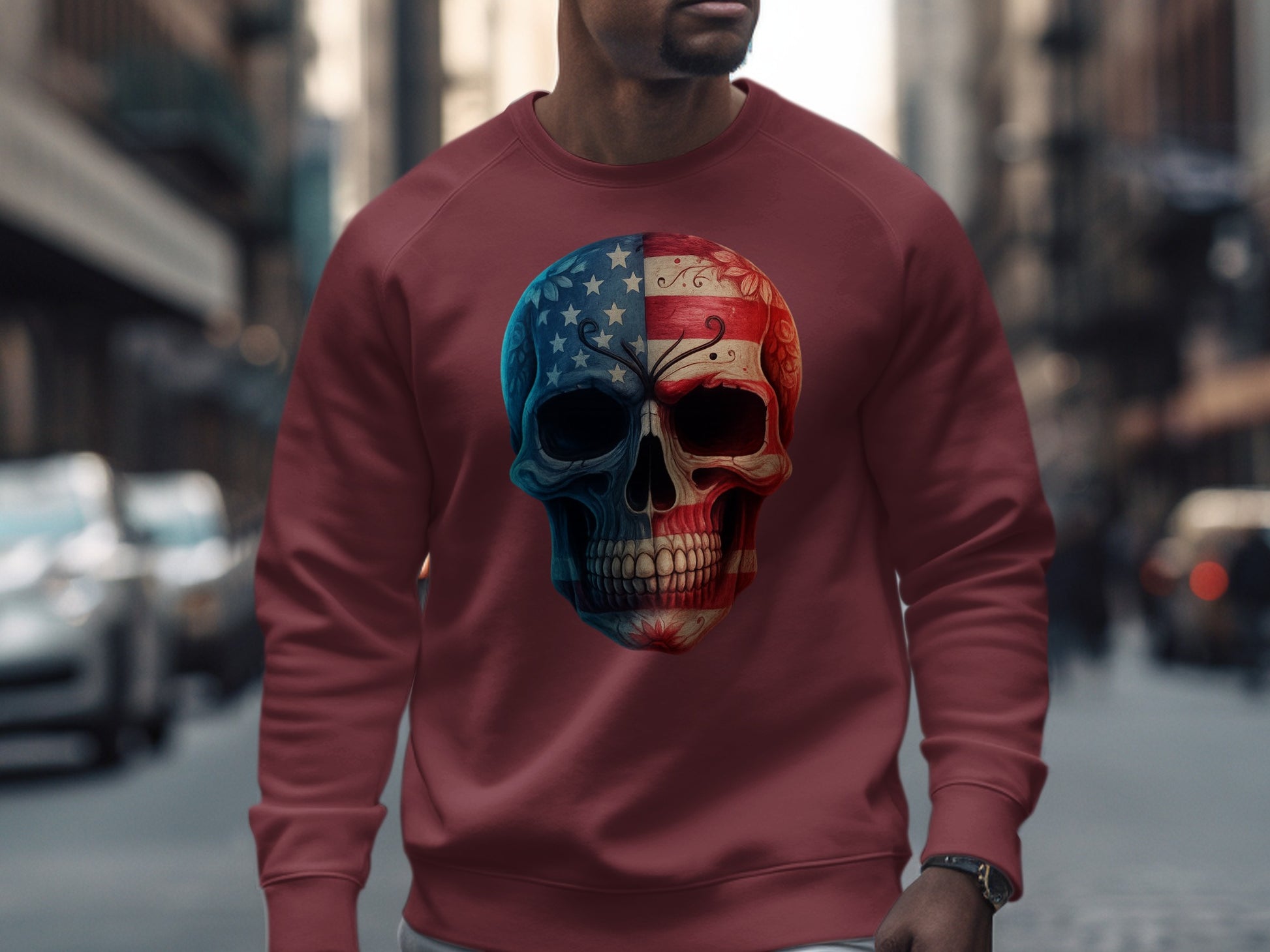 American Flag Skull Design Sweatshirt product