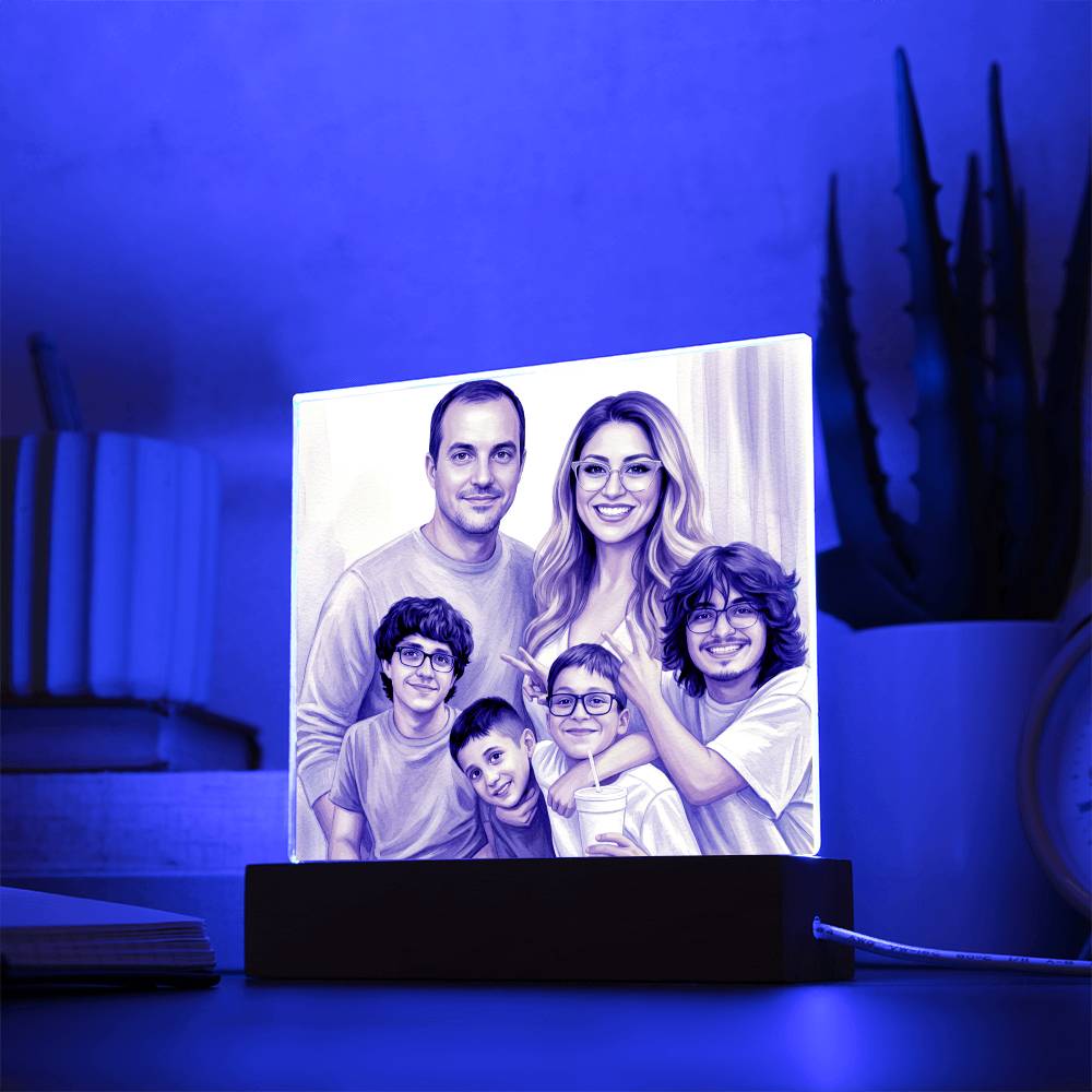 Acrylic Square Plaque Custom Add Your Images Photos Including your family pets.