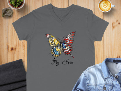 Vibrant Butterfly Design Fly Free Graphic T-Shirt product type