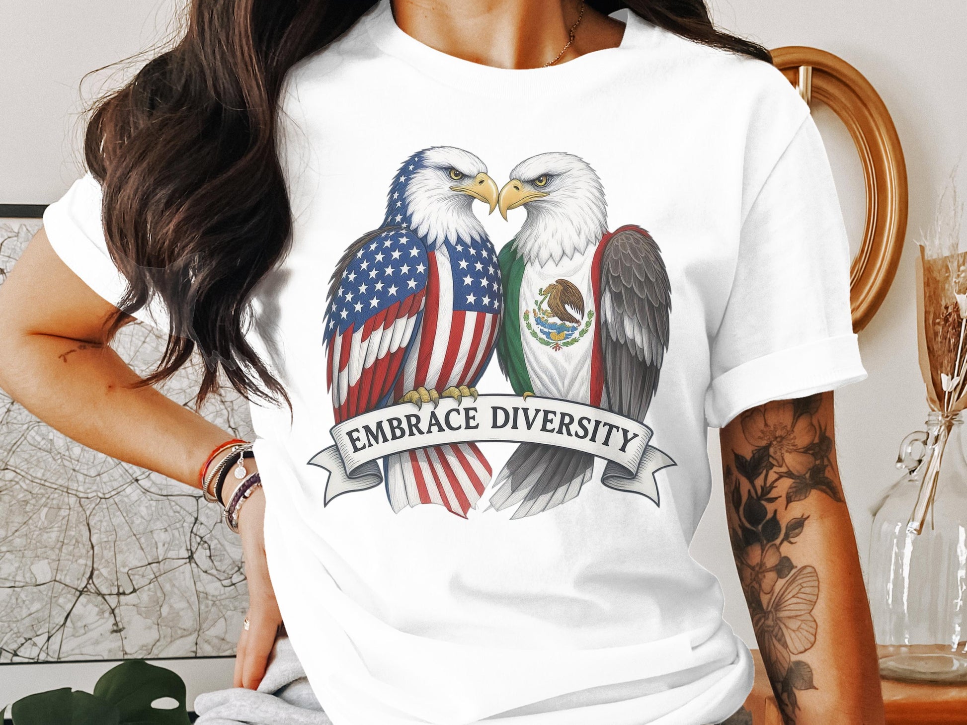 Embrace Diversity Bald Eagles Graphic Printed Shirt product