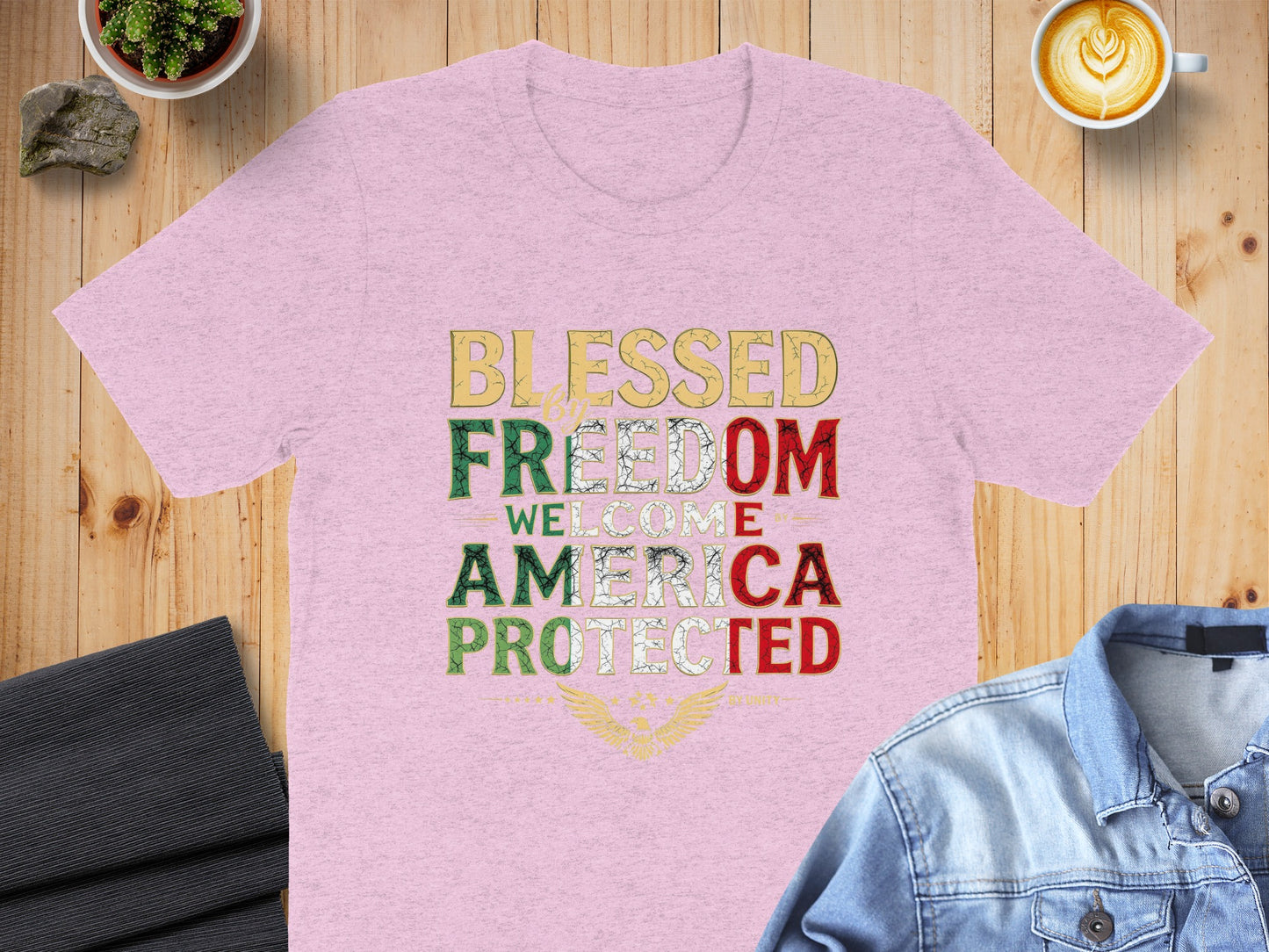 Blessed by Freedom Welcome America Protected T-Shirt