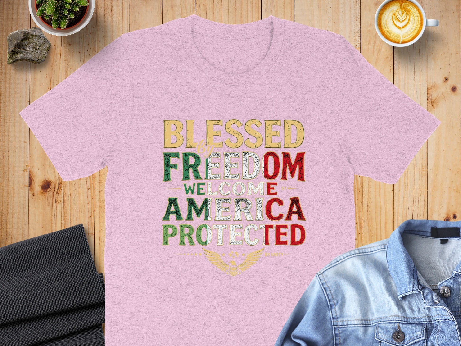 Blessed by Freedom Welcome America Protected T-Shirt
