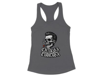 Chinga Tumaga Skull Graphic Racerback Tank Top product
