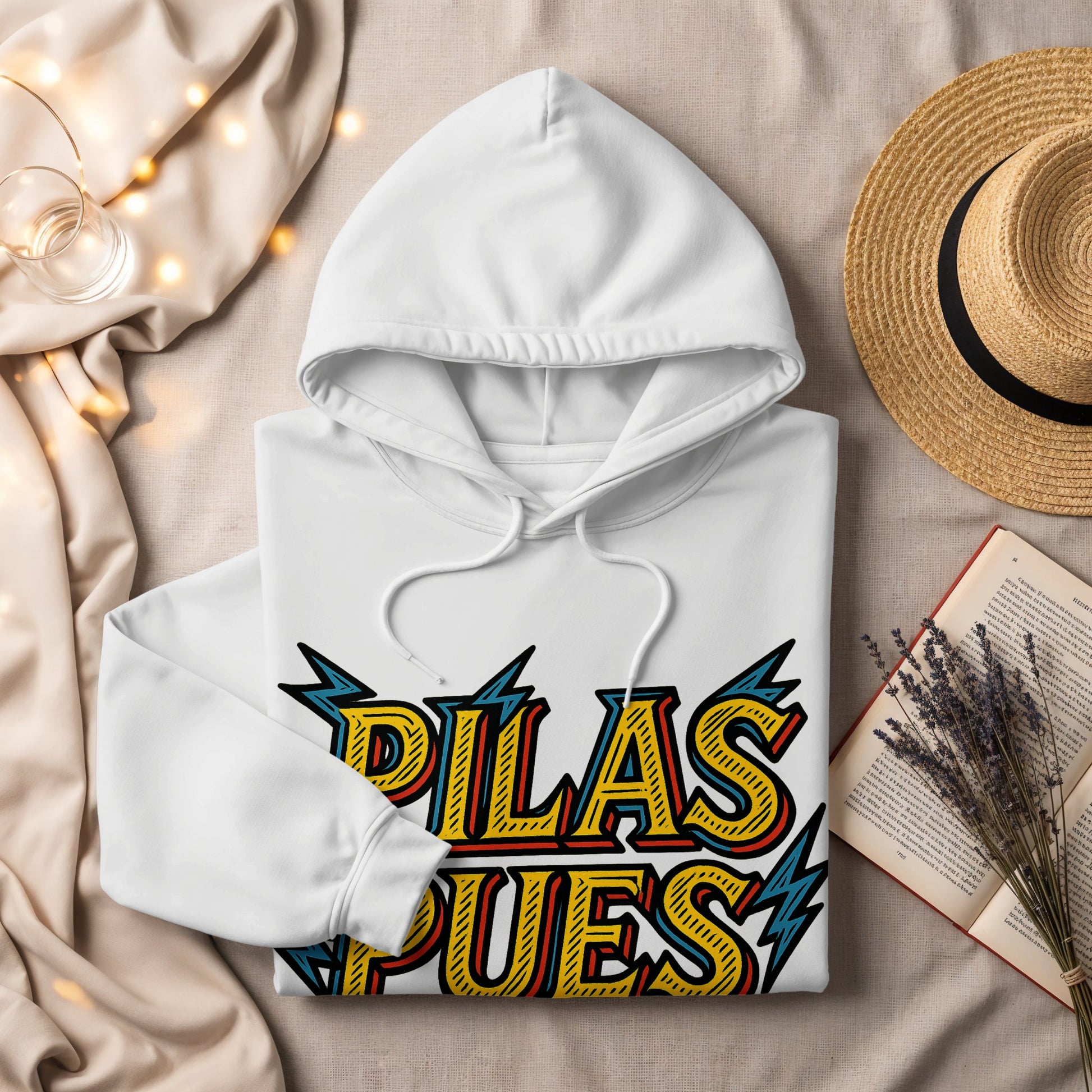 Vibrant Pilas Pues Graphic Design Hoodie product