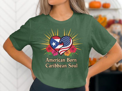 American Born Caribbean Soul Patriotic Graphic Shirt