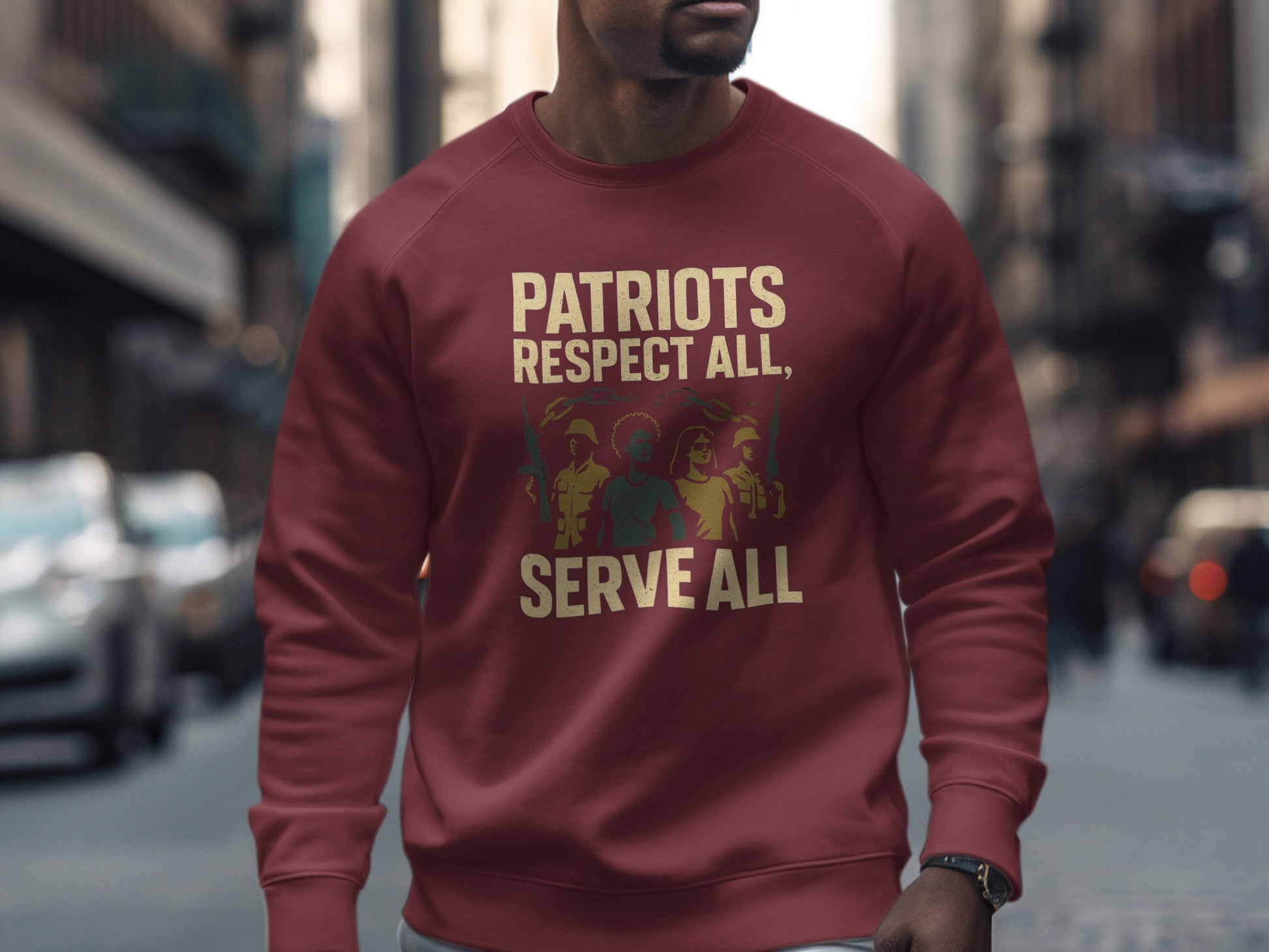 Patriots Respect All Serve All Graphic Sweatshirt Product