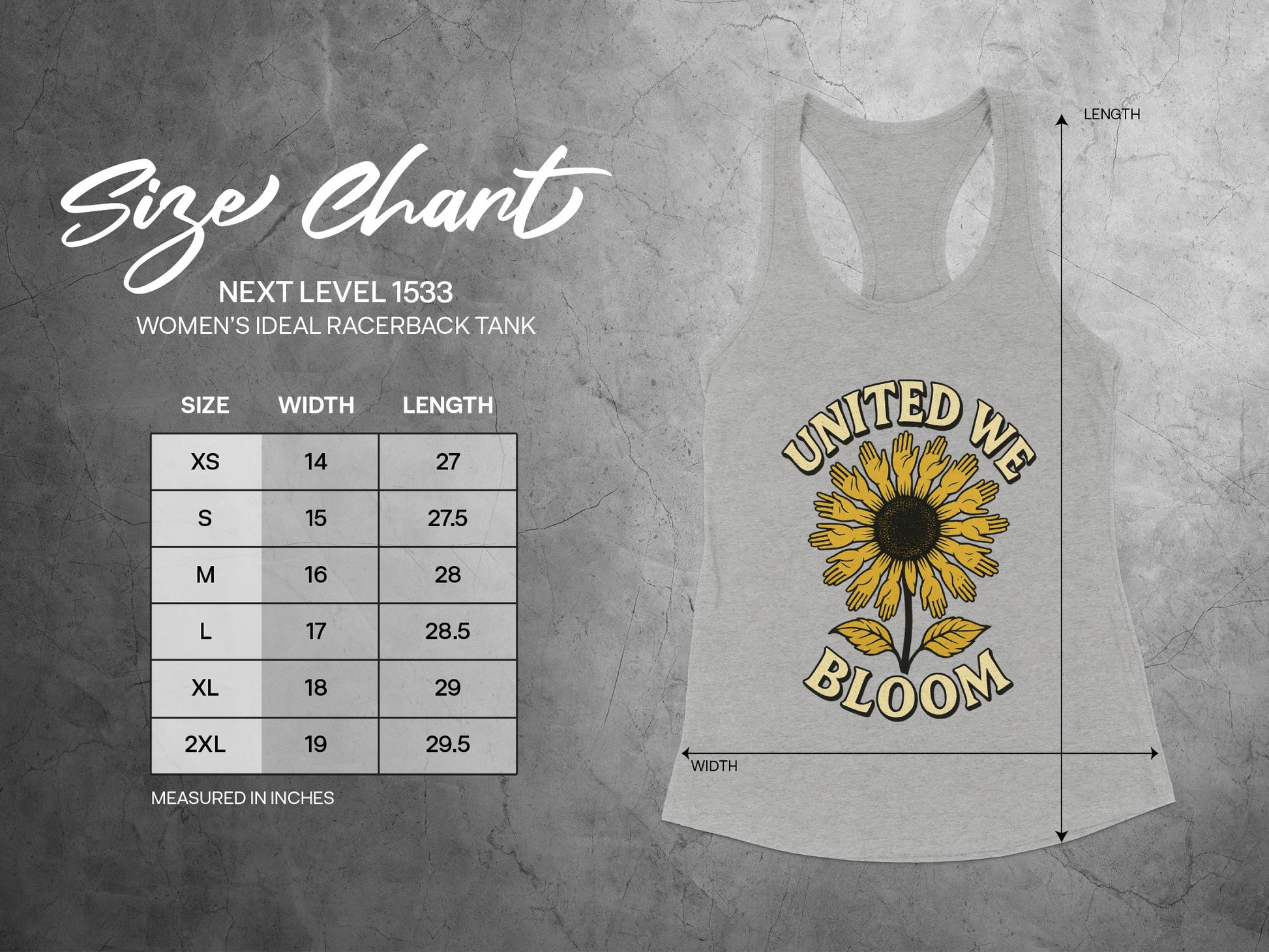 United We Bloom Women's Ideal Racerback Tank