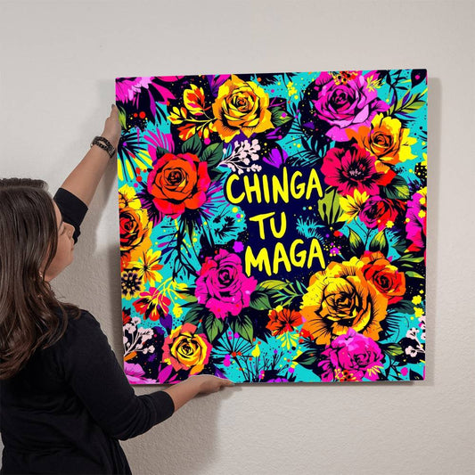 Chinga Tu Maga Metal Print, High Gloss Floral Art, Wall Decor, Gift for Home, Vibrant Aluminum Print, Tropical Wall Display