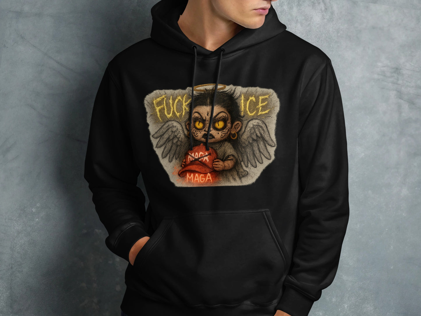 Devil Cartoon Character Black Hoodie product type